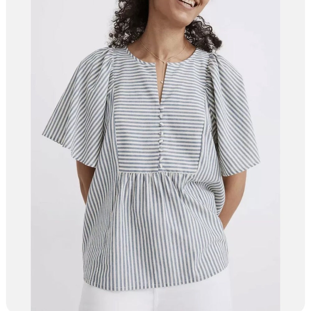 Madewell Courtyard Flutter-Sleeve Top